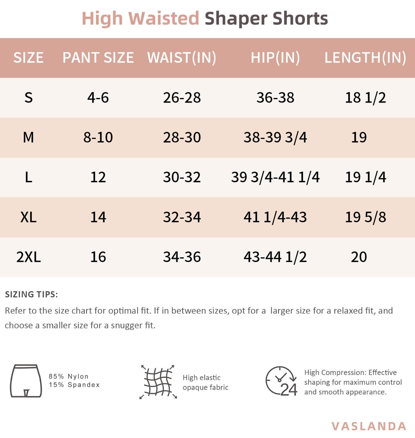 Elevate Your Shape with VASLANDA 2-Pack High-Waisted Tummy Control Shapewear Shorts - Ultimate Thigh Slimming & Confidence Boosting!