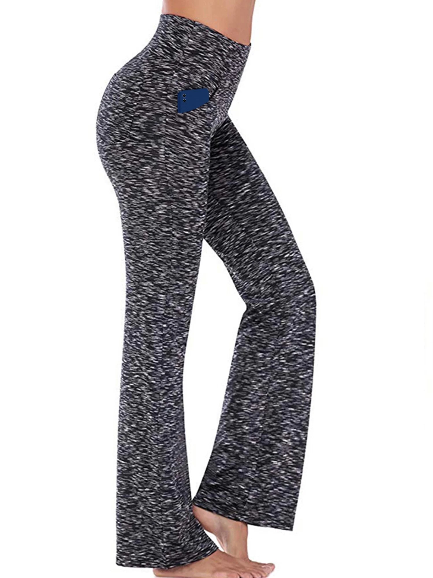 Womens Bootcut Yoga Pants with Pockets Flare Workout Legging High Waist Lightweight Bottoms Activewear Gray 2XL